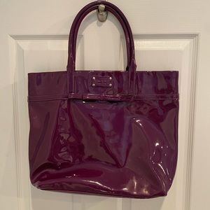 Purple vinyl Kate Spade tote